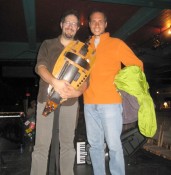 Nicolas, the hurdy gurdy (a.k.a. wheel fiddle) and me