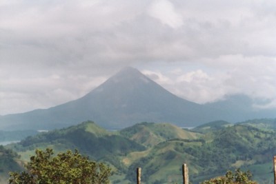 Arenal volcano; it finally came out on our way out of Fortuna