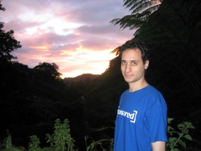 Our first sunset on Dominica - at Papillote