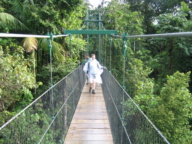 crossing the suspension bridge over Breakfast Gorge