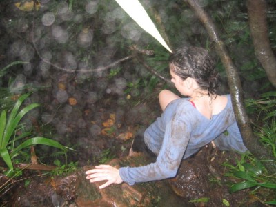 the slippery descent down the mountain