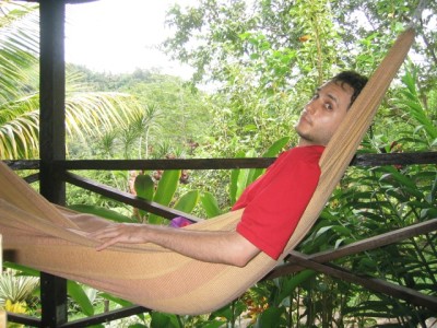 recovering from our hike at Hibiscus Valley Inn