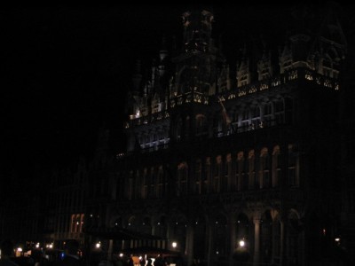 The Grand-Place is lovely at night; too bad we didn't know how to shoot it properly