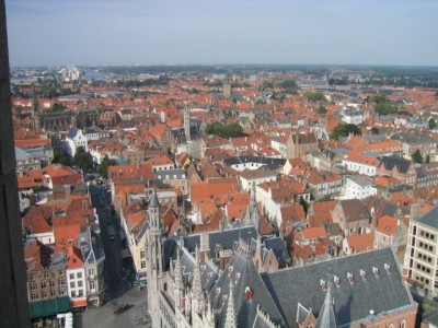 Bruges rooftops, from the bell tower