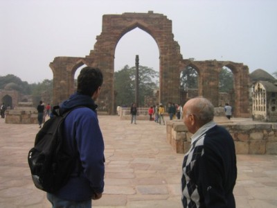 with Mr. Kaila at Qutab Minar