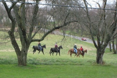 our neighbors out for a horseback ride
