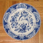 Delft porcelain plate, Delft factory, Delft, Netherlands