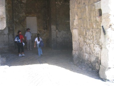 you can see where the tank knocked out a hunk of wall in the 1948 war