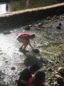 drinking Banias spring water; where Jesus himself might have been baptized.