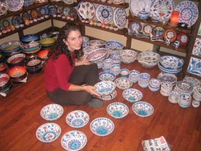 in a lovely ceramic shop, right before we spent a lot of $