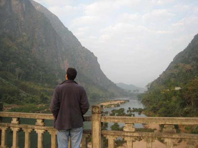 overlooking the beautiful river in Nong Khiaw