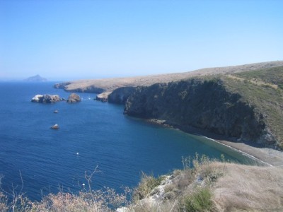 Santa Cruz island from one of its peaks