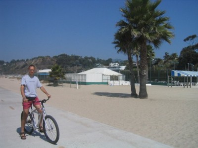 on the Santa Monica bike path