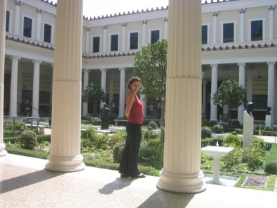 the courtyard of the Getty Villa