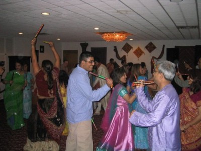 sara almost caused an "incident" during the Raas (stick dance)