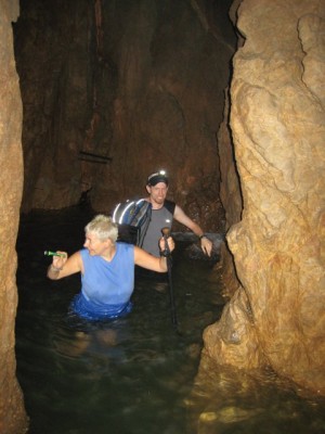 Nam Talu cave: Krista and Nathan getting deeper